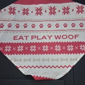 Festive Dog Bandana with Red and White Pattern
